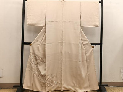 平和屋着物■豪華色留袖　総刺繍　駒刺繍　七宝花文　正絹　逸品　BAAX4822mz