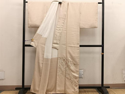 平和屋着物■豪華色留袖　総刺繍　駒刺繍　七宝花文　正絹　逸品　BAAX4822mz