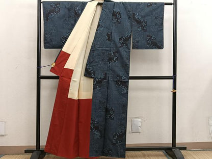 平和屋着物■本場大島紬　7マルキ　色紙重ね花文　証紙付き　正絹　逸品　BAAX4823mz