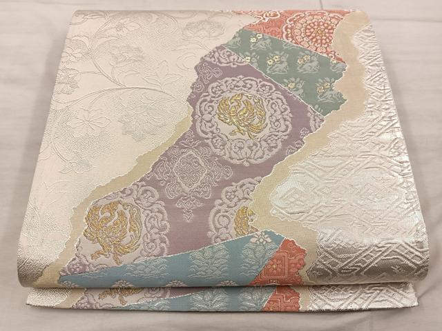 平和屋着物◎六通柄袋帯 鳳凰花文 金銀糸 正絹 逸品 BAAX4828mz