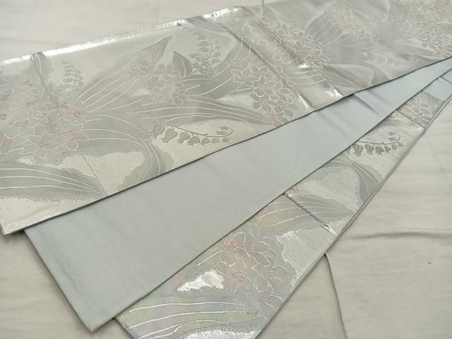 平和屋着物◎六通柄袋帯 草花文 正絹 逸品 BAAX4849mz
