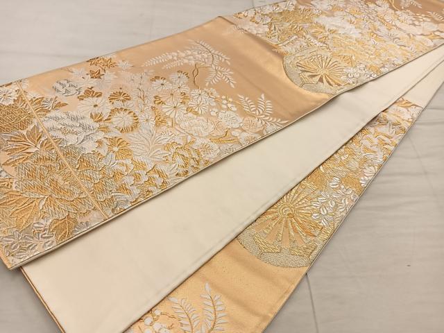 平和屋着物◎六通柄袋帯　唐織　花車文　金銀糸　正絹　逸品　BAAX4851mz