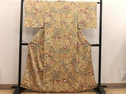 平和屋着物■上質な小紋 菊花文 正絹 逸品 BAAX4865mz