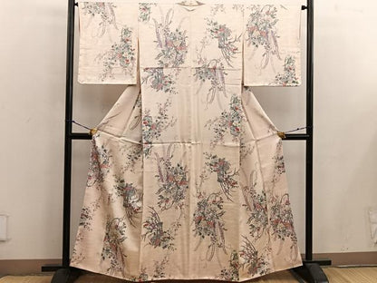 平和屋着物■上質な小紋 菊花文 金彩 正絹 逸品 BAAX4870mz