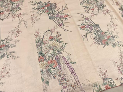 平和屋着物■上質な小紋 菊花文 金彩 正絹 逸品 BAAX4870mz