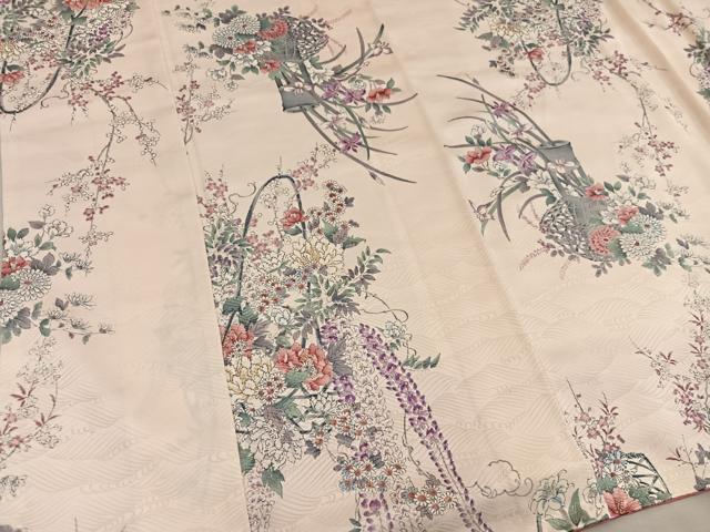 平和屋着物■上質な小紋 菊花文 金彩 正絹 逸品 BAAX4870mz