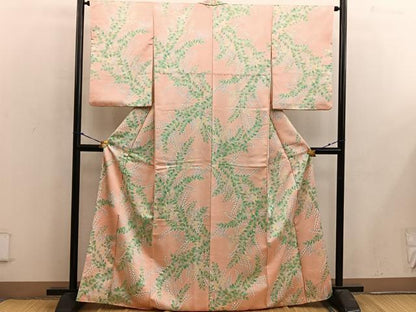 平和屋着物■上質な小紋 草葉文 正絹 逸品 BAAX4871mz