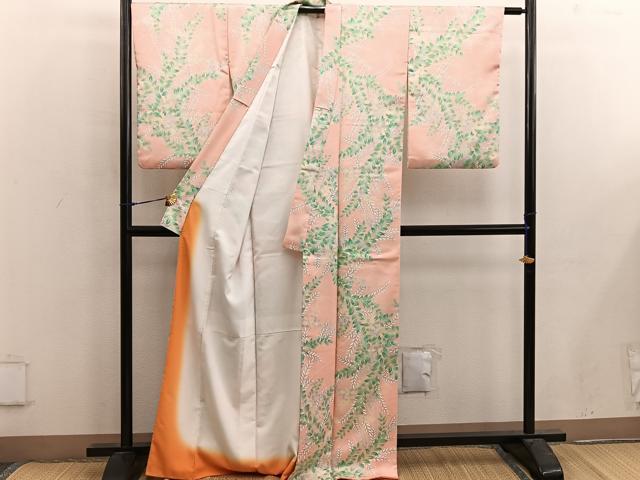 平和屋着物■上質な小紋 草葉文 正絹 逸品 BAAX4871mz