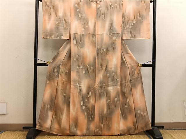 平和屋着物■上質な小紋 幾何学文様 正絹 逸品 BAAX4874mz