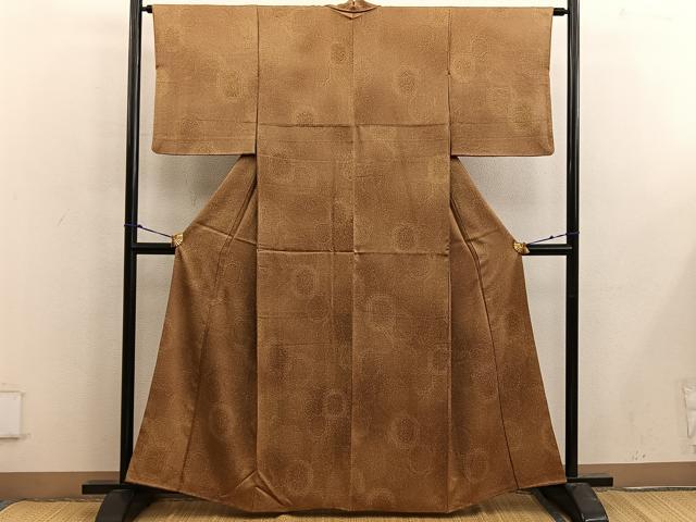 平和屋着物■上質な小紋 草花文 たたき染め 正絹 逸品 BAAX4875mz