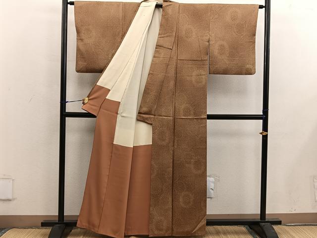 平和屋着物■上質な小紋 草花文 たたき染め 正絹 逸品 BAAX4875mz