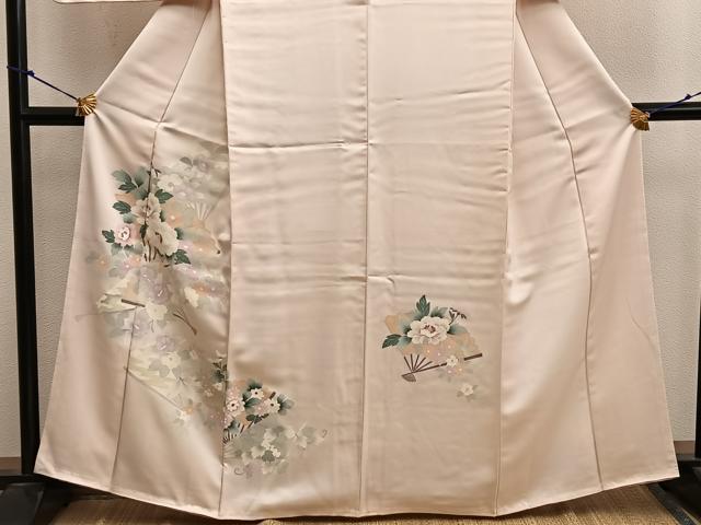 平和屋着物■訪問着 友禅 扇面花文 正絹 逸品 BAAX4877mz