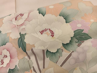 平和屋着物■訪問着 友禅 扇面花文 正絹 逸品 BAAX4877mz