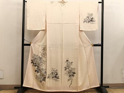 平和屋着物■訪問着　手描き　枝花文　正絹　逸品　BAAX4880mz