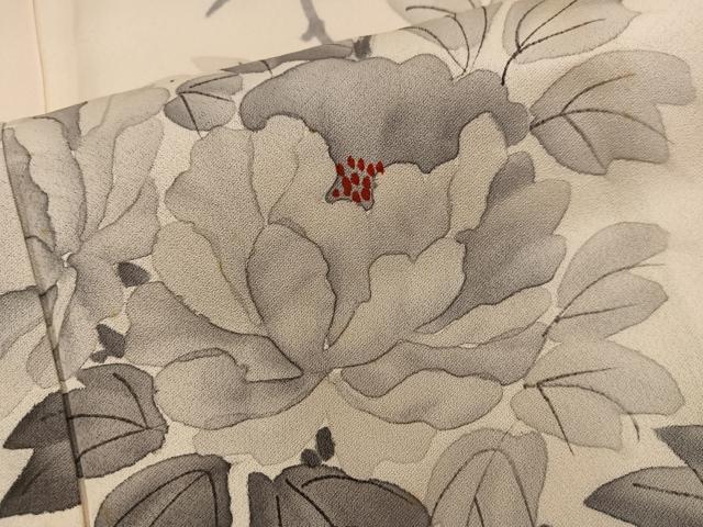 平和屋着物■訪問着　手描き　枝花文　正絹　逸品　BAAX4880mz