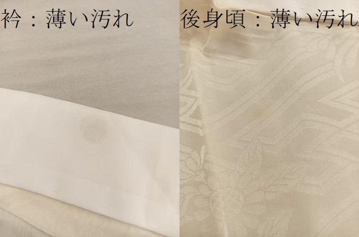平和屋着物■長襦袢 袷 草花地紋 白色 正絹 逸品 BAAX4881mz