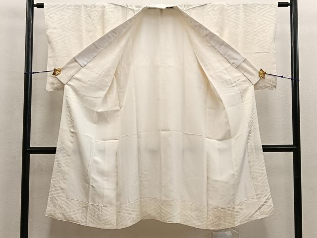 平和屋着物■長襦袢 袷 草花地紋 白色 正絹 逸品 BAAX4881mz