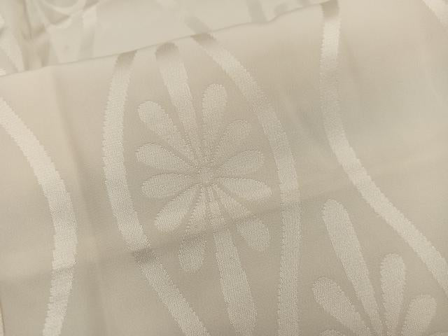 平和屋着物■長襦袢 袷 立涌花地紋 白色 正絹 逸品 BAAX4883mz