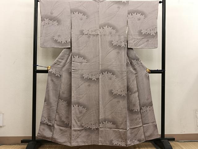 平和屋着物■上質な小紋　楓文　正絹　逸品　BAAX4885mz