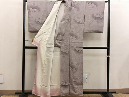 平和屋着物■上質な小紋　楓文　正絹　逸品　BAAX4885mz