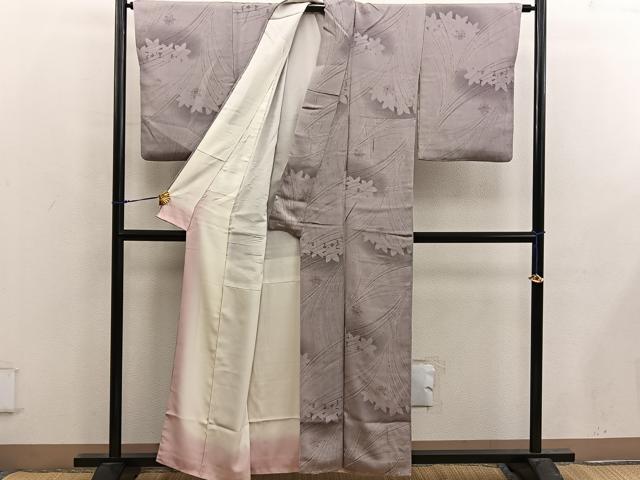 平和屋着物■上質な小紋　楓文　正絹　逸品　BAAX4885mz