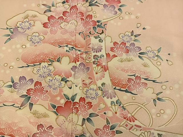平和屋着物■訪問着 作家物 舞桜文 金彩 正絹 逸品 BAAX4886mz