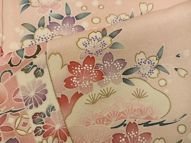 平和屋着物■訪問着 作家物 舞桜文 金彩 正絹 逸品 BAAX4886mz
