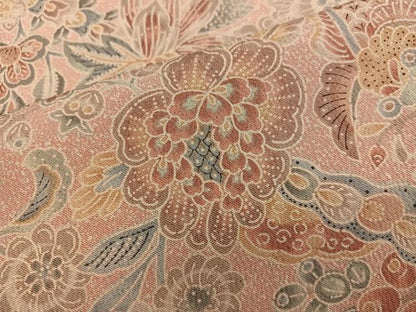 平和屋着物■上質な小紋　更紗花文　正絹　逸品　BAAX4899mz
