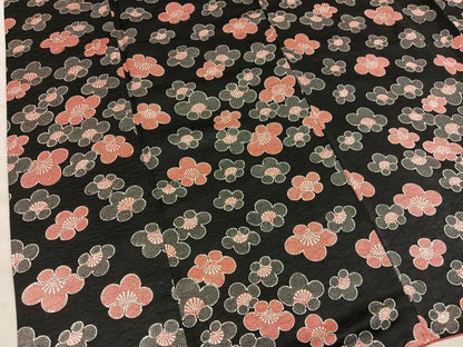 平和屋着物■上質な小紋 梅花文 黒地 正絹 逸品 BAAX4900mz