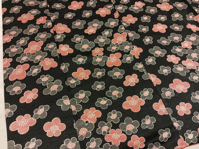 平和屋着物■上質な小紋 梅花文 黒地 正絹 逸品 BAAX4900mz