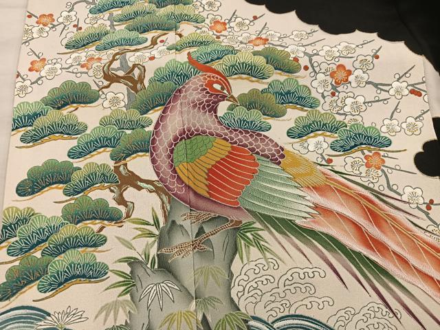 平和屋着物■豪華黒留袖 鳳凰花文 金彩 正絹 逸品 BAAX4905mz