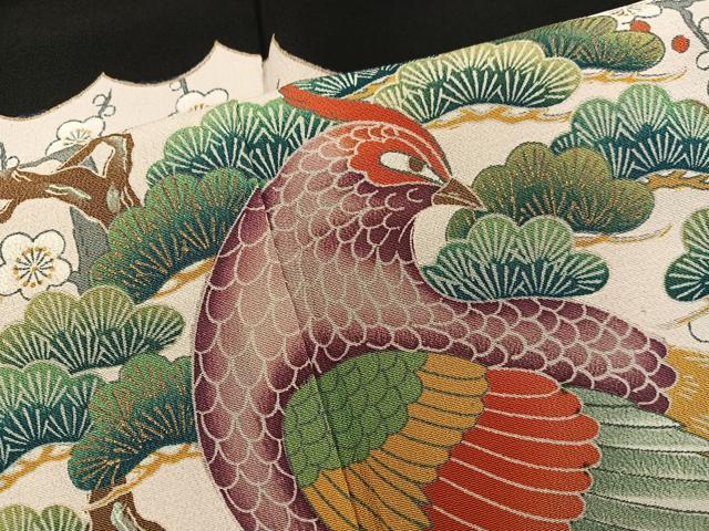 平和屋着物■豪華黒留袖 鳳凰花文 金彩 正絹 逸品 BAAX4905mz