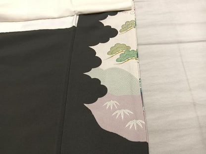 平和屋着物■豪華黒留袖 鳳凰花文 金彩 正絹 逸品 BAAX4905mz
