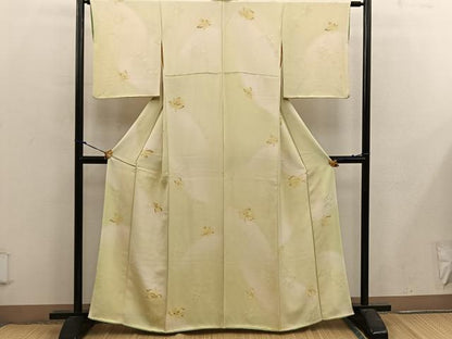 平和屋着物■上質な小紋 手描き 草花文 暈し染め 正絹 逸品 BAAX4906mz