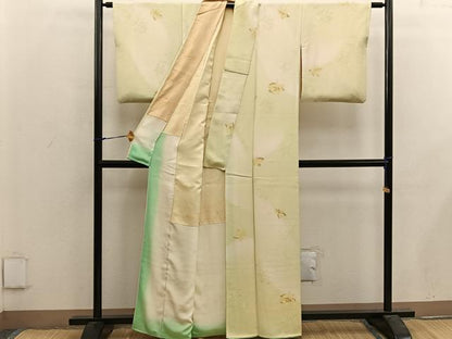 平和屋着物■上質な小紋 手描き 草花文 暈し染め 正絹 逸品 BAAX4906mz