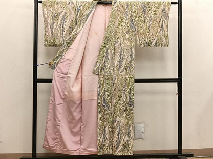 平和屋着物■上質な小紋 幾何学文様 金彩 正絹 逸品 BAAX4907mz