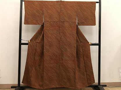 平和屋着物■上質な小紋 斜線文 正絹 逸品 BAAX4910mz