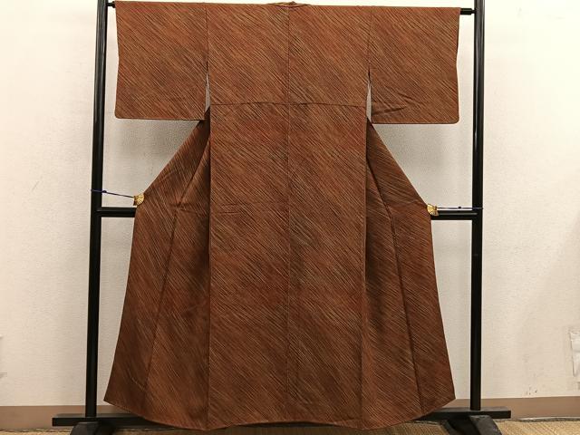 平和屋着物■上質な小紋 斜線文 正絹 逸品 BAAX4910mz