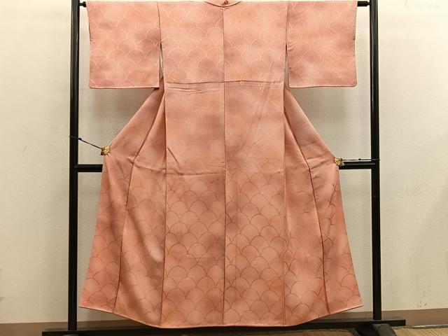 平和屋着物■上質な小紋 菊青海波 暈し染め 正絹 逸品 BAAX4911mz