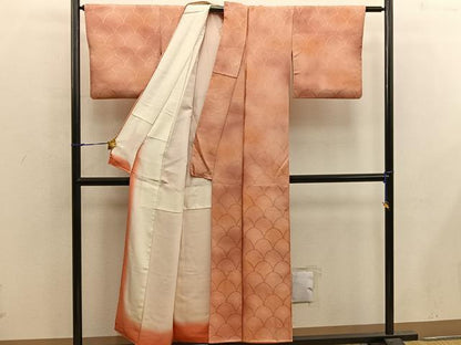 平和屋着物■上質な小紋 菊青海波 暈し染め 正絹 逸品 BAAX4911mz