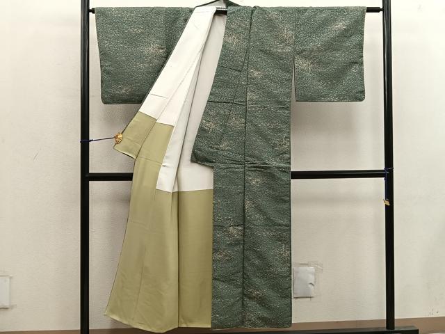 平和屋着物■上質な小紋　草葉文　正絹　逸品　BAAX4912mz