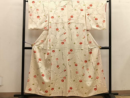 平和屋着物■上質な小紋 枝梅文 正絹 逸品 BAAX4918mz
