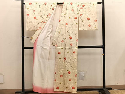 平和屋着物■上質な小紋 枝梅文 正絹 逸品 BAAX4918mz