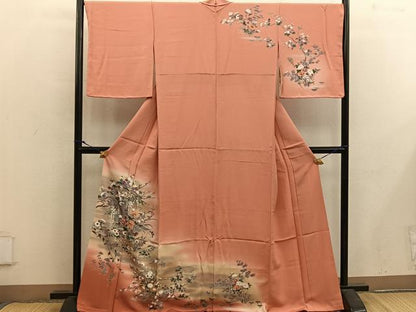 平和屋着物■訪問着 舞蝶花文 暈し染め 金銀彩 正絹 逸品 BAAX4922mz