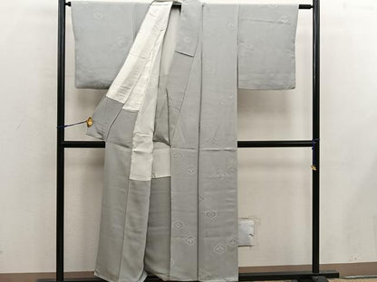 平和屋着物■上質な色無地 亀甲花地紋 利休白茶色 正絹 逸品 BAAX4927mz