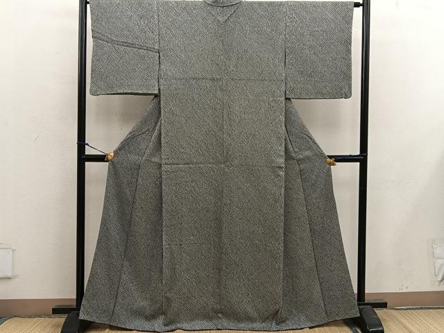 平和屋着物■大変加工の良い総絞り小紋 黒地 正絹 逸品 BAAX4928mz