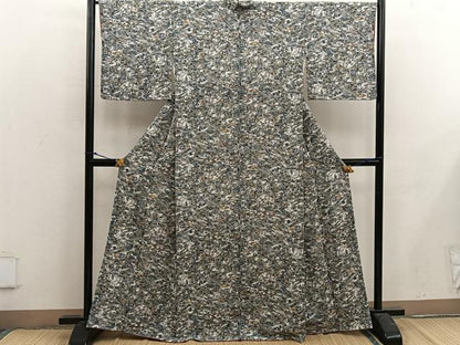 平和屋着物■上質な小紋 人物風景文 鬼しぼ縮緬 正絹 逸品 BAAX4931mz