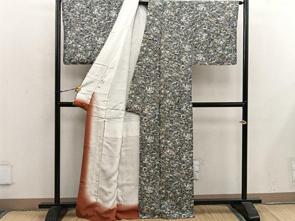 平和屋着物■上質な小紋 人物風景文 鬼しぼ縮緬 正絹 逸品 BAAX4931mz