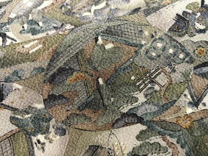 平和屋着物■上質な小紋 人物風景文 鬼しぼ縮緬 正絹 逸品 BAAX4931mz
