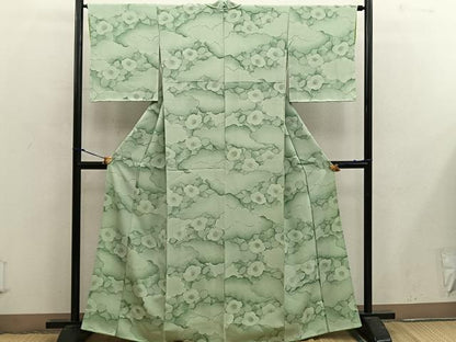 平和屋着物■上質な小紋 雲重ね花文 金彩 正絹 逸品 BAAX4932mz